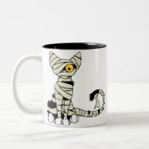 Taza del gato de la momia de Halloween