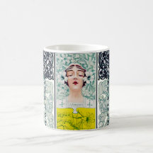 Taza del lirio de la mujer de Nouveau del arte de 