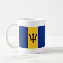 Taza del mapa del ~ de la bandera de Barbados