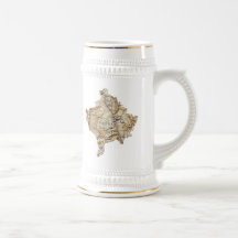 Taza del mapa del ~ de la bandera de Kosovo