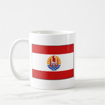 Taza del mapa del ~ de la bandera de Polinesia fra