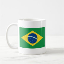 Taza del mapa del ~ de la bandera del Brasil