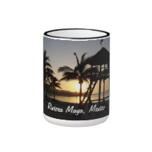 Taza del mar del Caribe de Cancun México del maya 