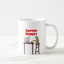 "Taza del mono del botón"