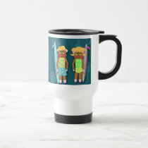 Taza del mono del calcetín de la persona que pract tazas