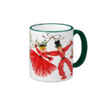 Taza del navidad de la familia del vintage