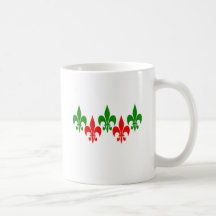 Taza del navidad de la flor de lis