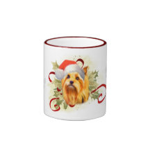 Taza del navidad de Yorkshire Terrier