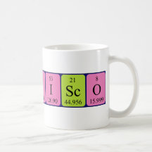 Taza del nombre de la tabla periódica de Francisco