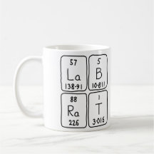 Taza del nombre de la tabla periódica de la rata d