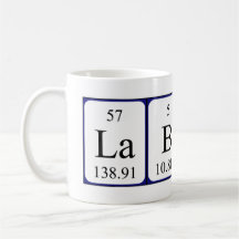 Taza del nombre de la tabla periódica de la rata d