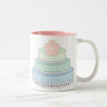 Taza del pastel de bodas