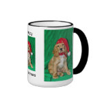 Taza del perro de aguas de las felices Navidad