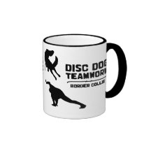 Taza del perro del disco del border collie del tra