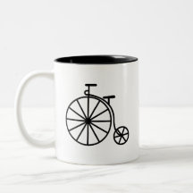 Taza del pictograma de la bicicleta del vintage