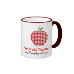 Taza del profesor del primer grado - guinga roja A