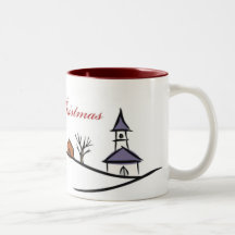 Taza del pueblo del navidad