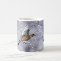taza del regalo del navidad del chaffinch del invi