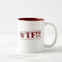 Taza del sello de WTF