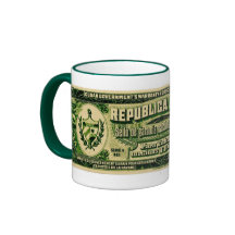 Taza del sello del escudo del vintage de Cuba