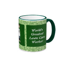 Taza del trabajador del cuidado del césped
