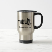 Taza del viaje del día de la nieve del escocés