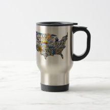 Taza del viaje del mapa de la placa de Estados Uni