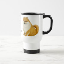 Taza del viaje del perrito de Pomeranian