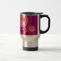 Taza del viaje del signo de la paz de la flor del  tazas