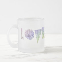 Taza del vidrio del amor