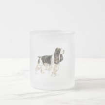 Taza del vidrio esmerilado de cocker spaniel