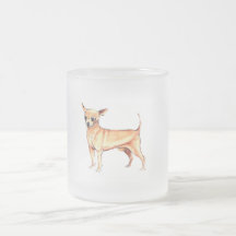 Taza del vidrio esmerilado de la chihuahua