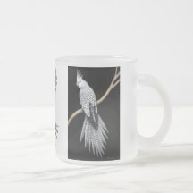 Taza del vidrio esmerilado de los Cockatiels