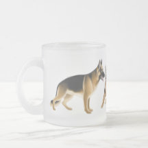 Taza del vidrio esmerilado de los perros de pastor