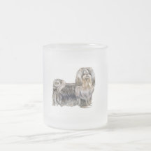 Taza del vidrio esmerilado de Shih-Tzu