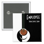 Taza del vintage de café; Art déco blanco y negro Pins