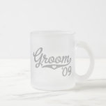 Taza deportiva del vidrio esmerilado del novio del