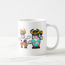 Taza divertida de los pares de la vaca de la playa