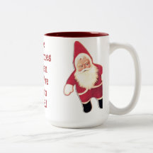 Taza divertida del navidad del gnomo de Santa