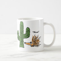 Taza divertida del puerco espín AB y del cactus