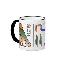 Taza egipcia antigua de los Hieroglyphics