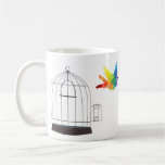 Taza enjaulada conciencia del pájaro del autismo