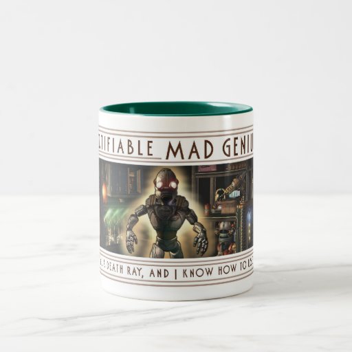 Taza enojada certificable del genio