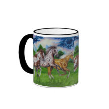 Taza equina del caballo del arte de la manada del 