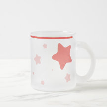 Taza estrellada con el cuello - rojo