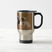 Taza feliz del viaje del trío de la chihuahua