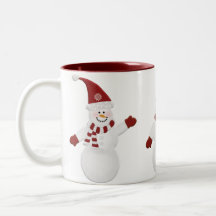 Taza festiva del muñeco de nieve
