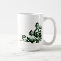 Taza floral adornada del remolino