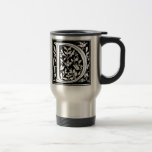 Taza floral del monograma "D" -