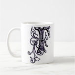 Taza floral del monograma "F" -